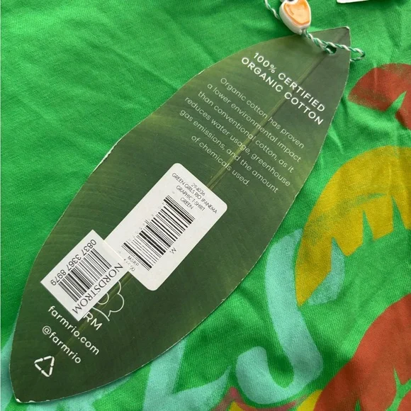 FARM Rio Green Tee with Colorful Graphic NWT - Picture 3 of 3